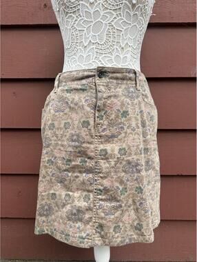 Sonoma Vintage Floral Print‎ Corduroy Mini Skirt